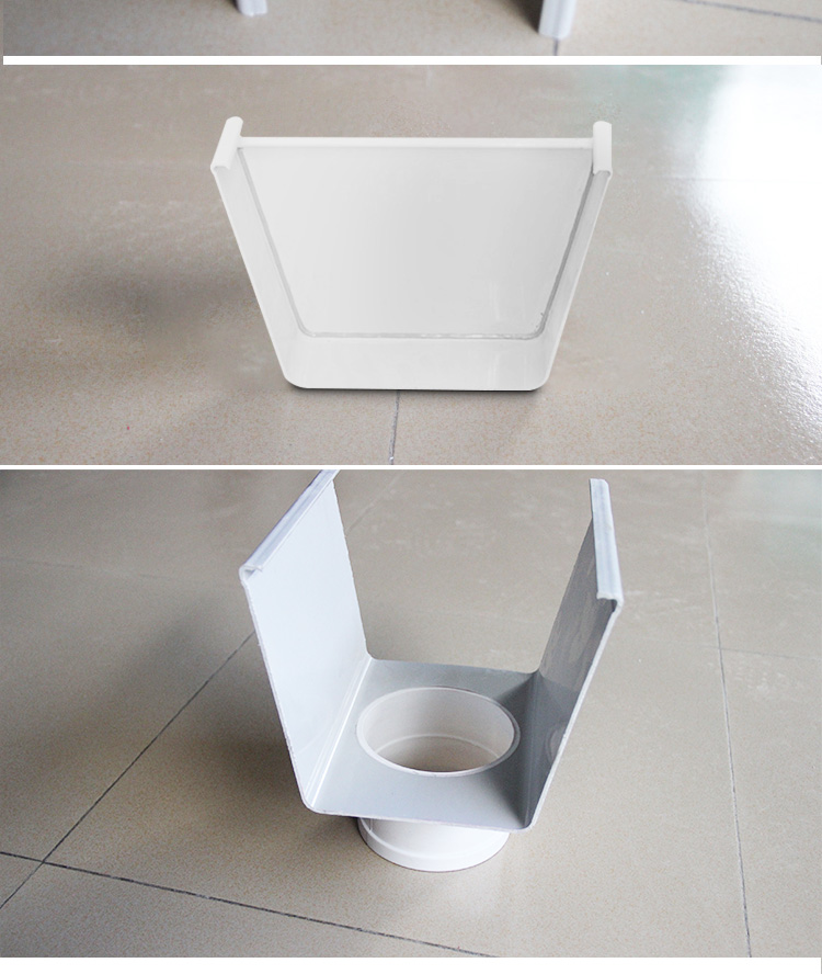 pvc排水管材雨水管雨水槽 屋檐天沟檐沟雨槽 塑料u形接落水管配件 小