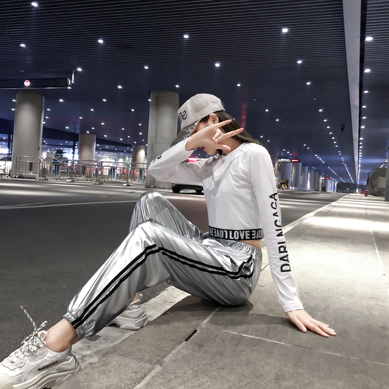 套装学生街舞服装hiphop嘻哈爵士舞服装套装现代舞台男女表演服成人潮