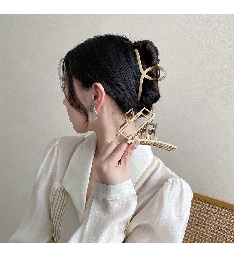 吾亲奈渐变色鲨鱼夹ins风抓夹大号发量多发夹女后脑勺夹子头饰女金属