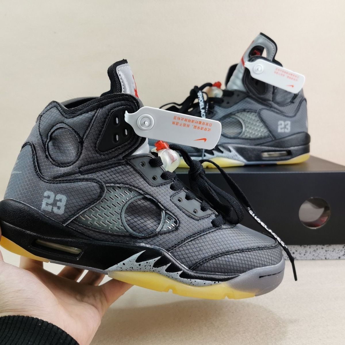 aj5 x ow联名黑蝉翼 3m男女子运动鞋 ct8480-001 ow联名黑蝉翼 44.