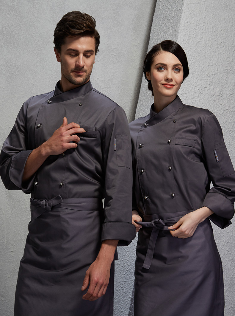 花花公子(playboy)古雷米厨师服长袖夏季西餐酒店厨师服装饭店烘焙