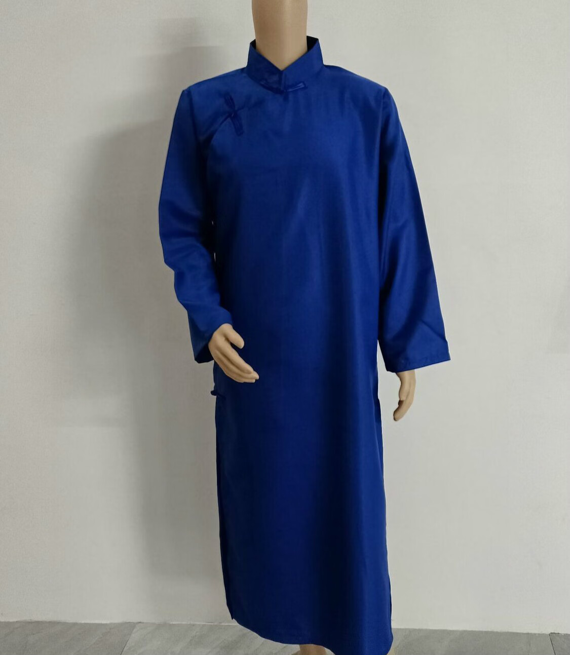 相声大褂民国评书先生长衫中国风相声男演出服酒红色唐装立领盘扣长袍