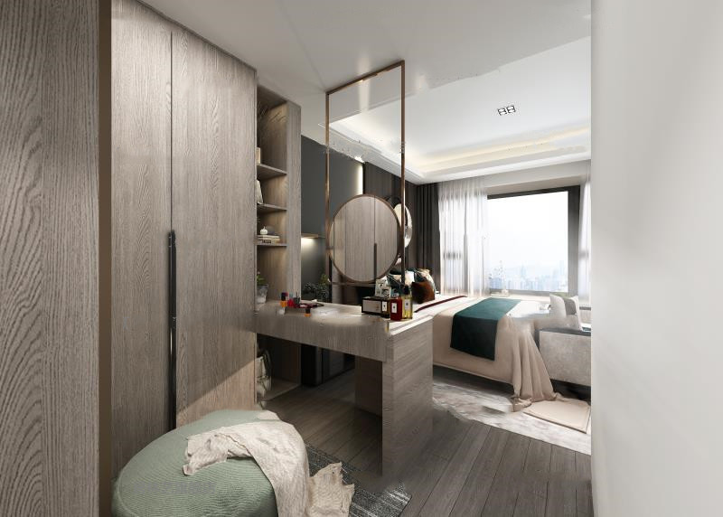 创意吊镜吊顶浴室镜子民宿酒店圆形镜子卫生间镜子壁挂化妆镜 圆直径