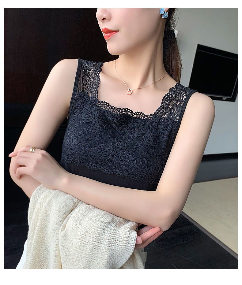 女士吊带打底背心莫代尔蕾丝吊带背心女春夏时尚性感百搭外穿内搭蕾丝