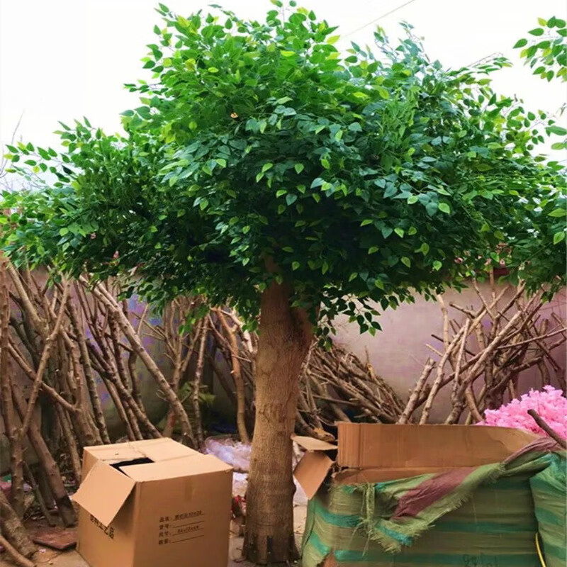 仿真榕树金色榕树假树室内装饰大型植物酒店商场道具许愿树樱花树延伸