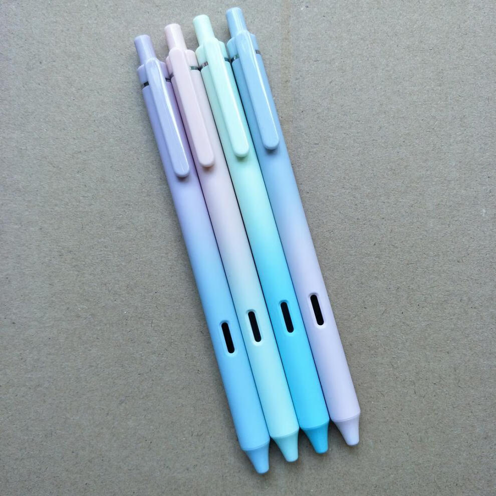 点石极光渐变色静音按动中性笔刷题笔高颜值速干时空舱黑笔学生用0.