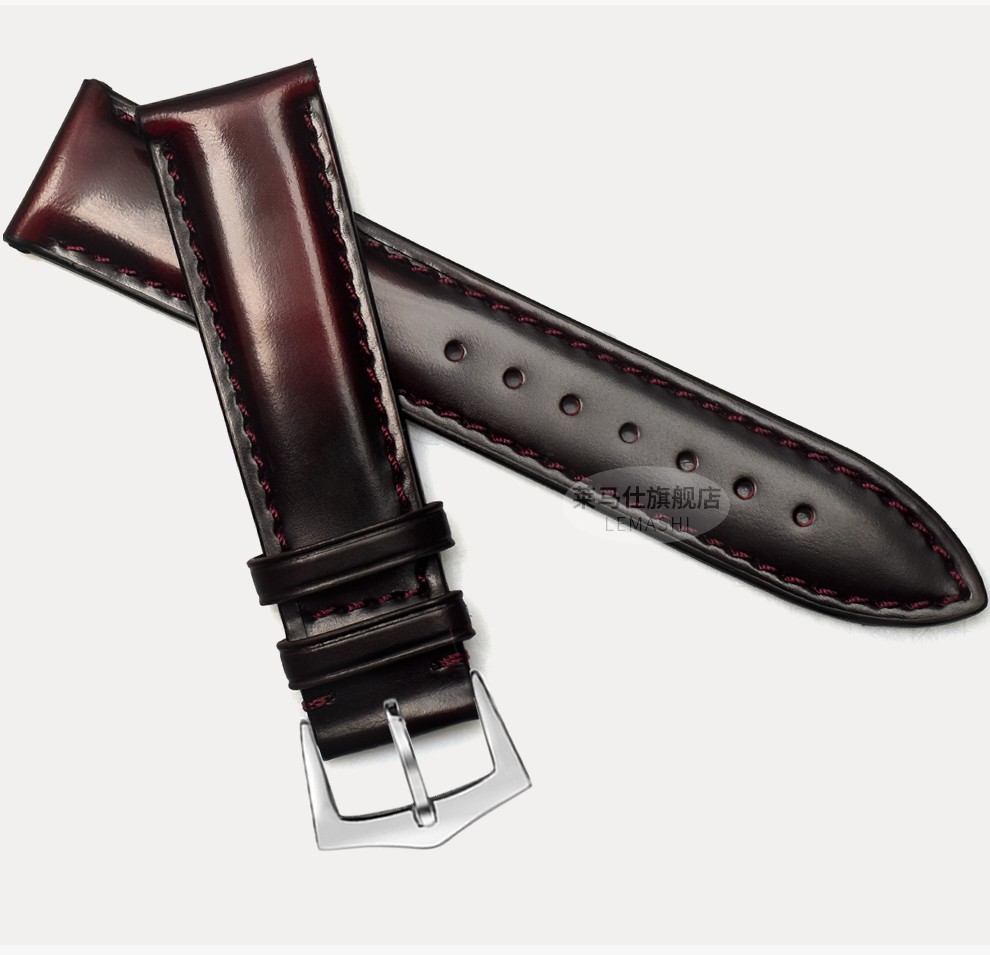 马臀皮手表带男女士真皮手表带原装样式针扣皮表链适用于pp百达翡丽