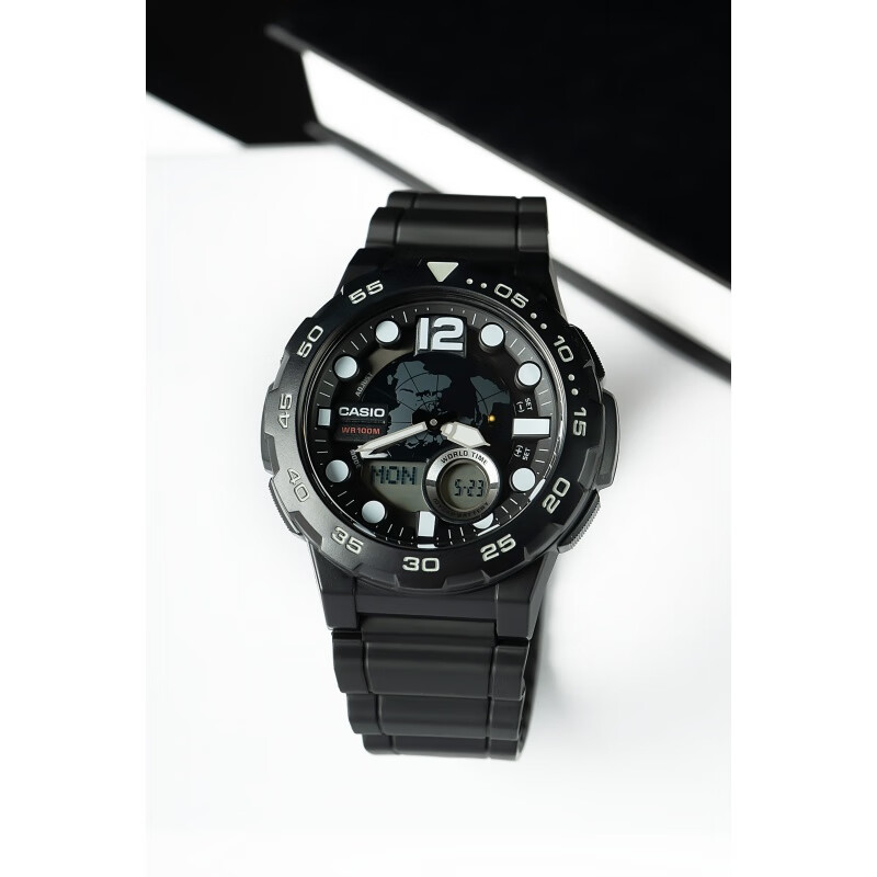 卡西欧 海外代购手表时尚指针双显防水防震运动男表aeq-110w aq-s810w