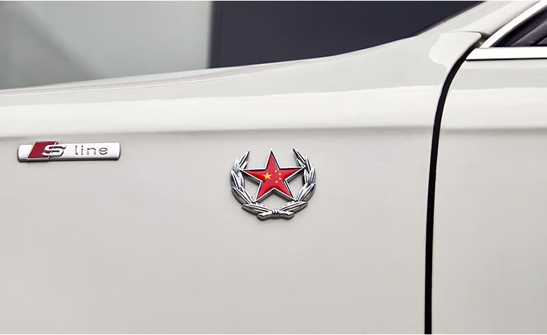 中国爱国车贴五星红旗金属车标汽车装饰创意贴纸个性3d立体贴五星金色