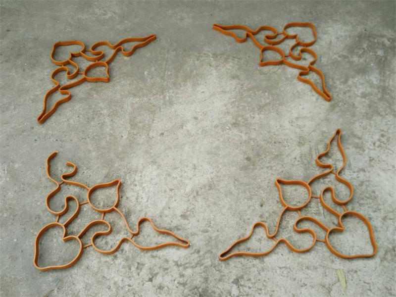 水磨石地面仿铜条水磨石地面图案仿铜条塑料花仿铜花地板模型相框祥云