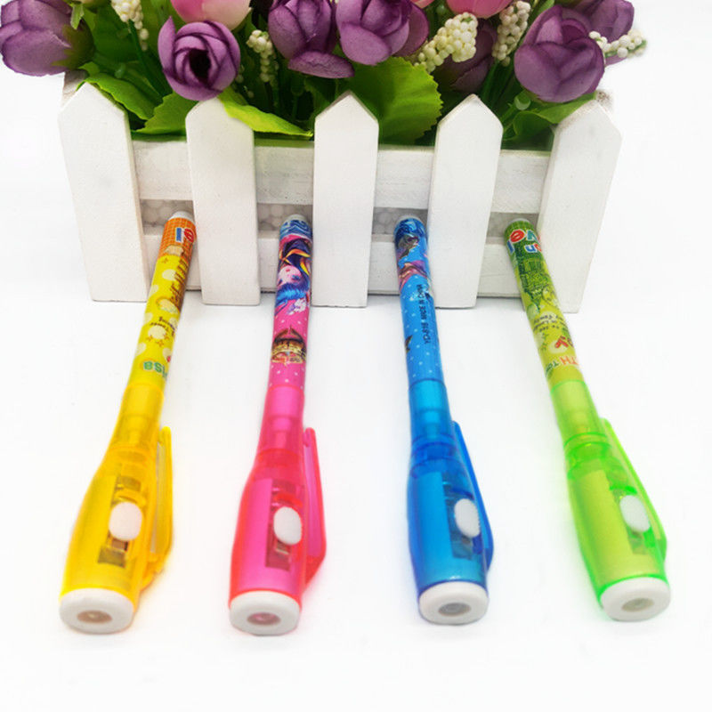 隐形荧光笔标记写字笔暗记笔用无色魔术笔带led灯大头笔走曼 隐形笔