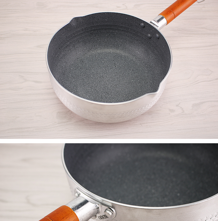 麦饭石雪平锅加厚铝制不粘熬糖煮面泡面锅小煮汤锅煮面锅奶锅家用下面