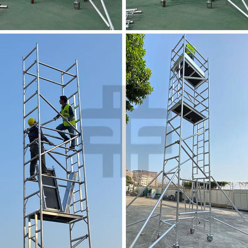 脚手架移动脚手架折叠小型手脚架工地建筑铝合金脚手架移动平台 jns