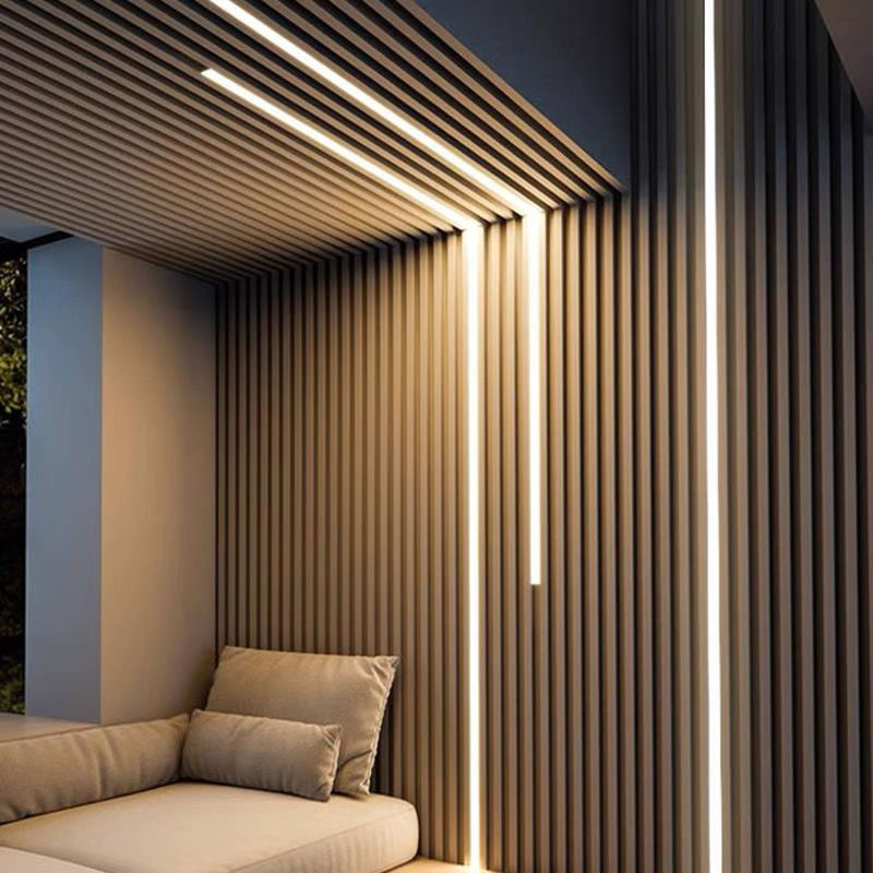 嵌入式带槽led线条灯灯槽led灯槽黑色钛金条铝合金吊顶线形灯条灯带卡