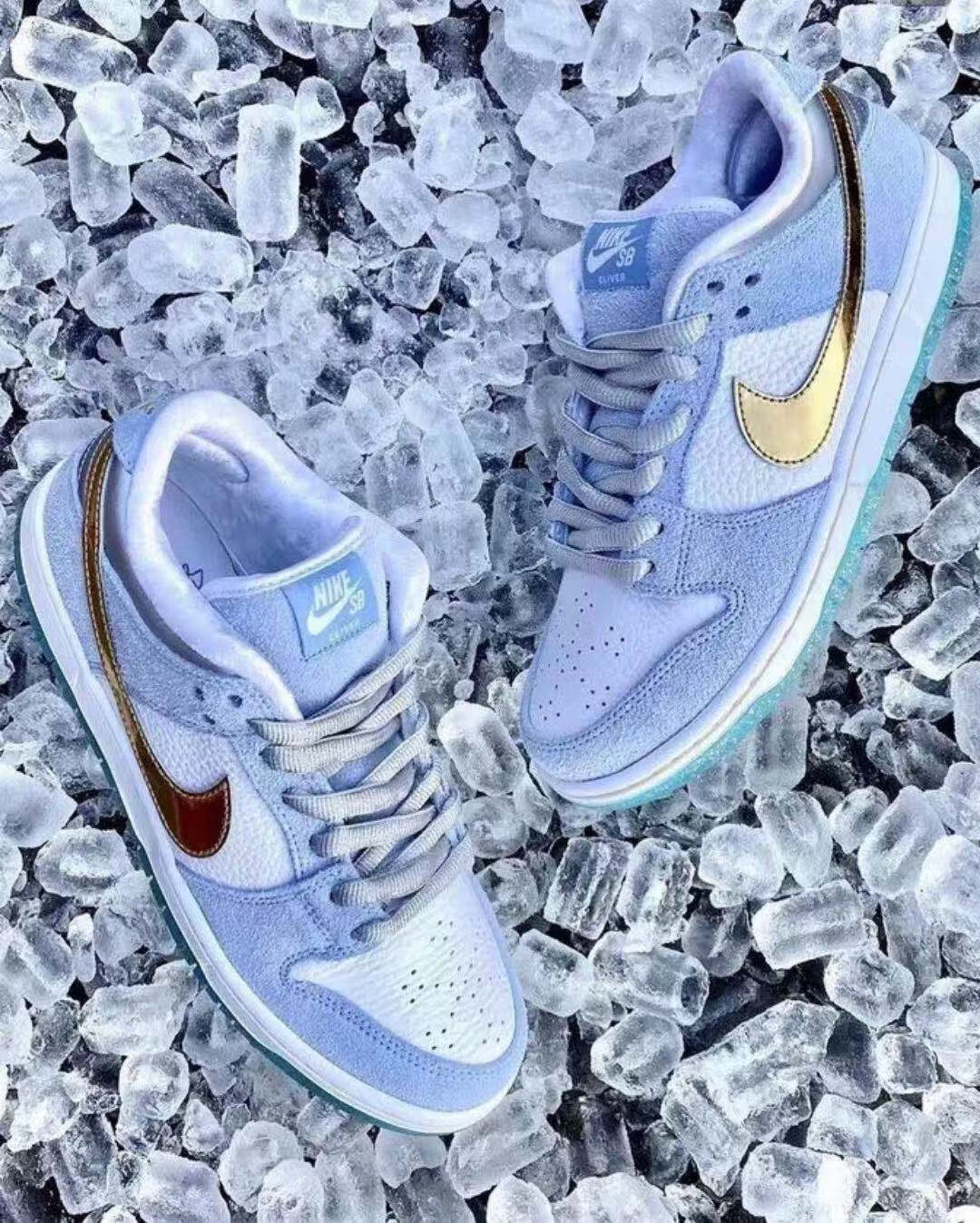 dunk low冰雪奇缘蓝人节 白红双钩 扎染鸳鸯低帮男女板鞋 冰雪奇缘