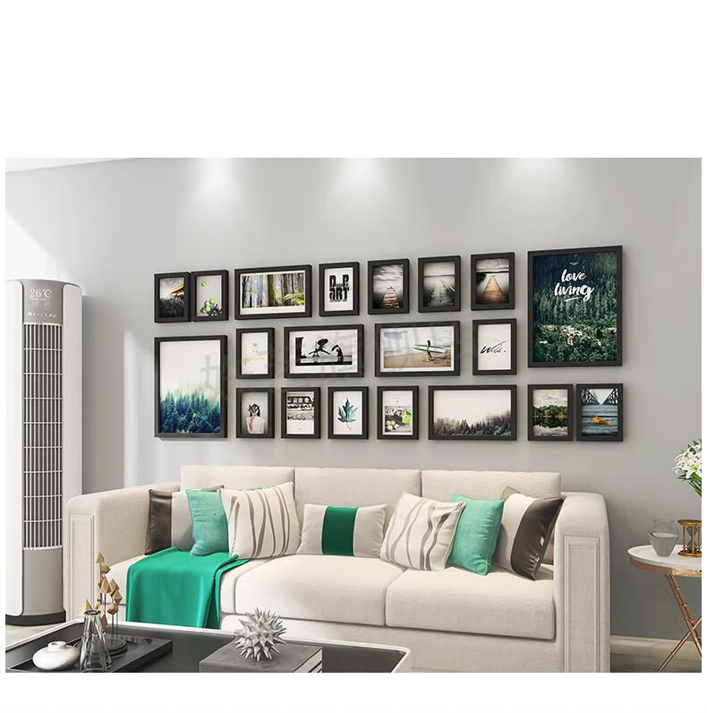 潮相框墙壁挂 客厅照片墙装饰墙壁相框相片墙贴挂墙组合创意沙发背景