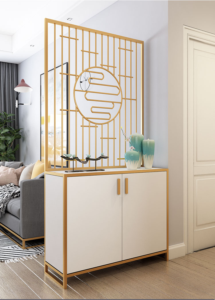 班都轻奢品牌新中式进门鞋柜一体入户客厅门厅装饰隔断屏风轻奢玄关柜