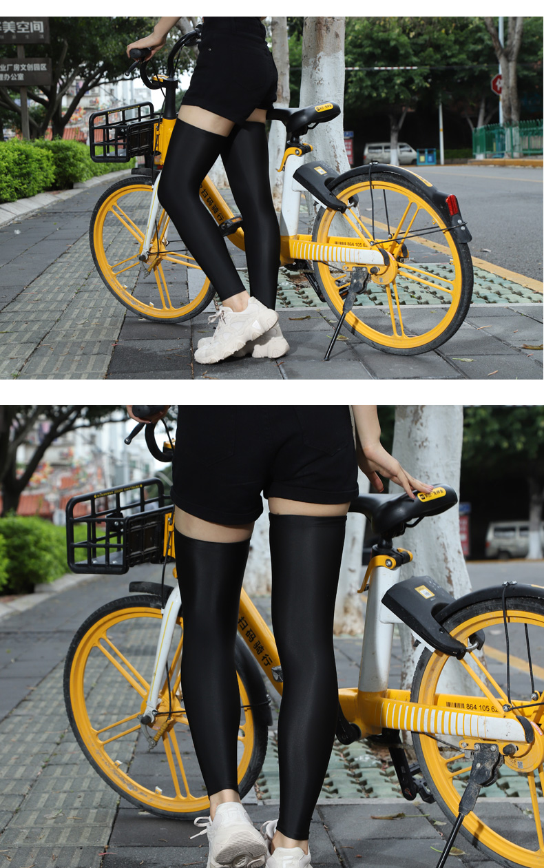 骑行腿套薄夏季冰丝防晒脚男女运动篮球足球跑步护膝套腿迷彩xl