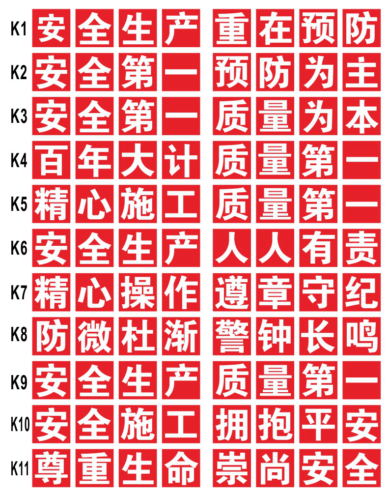 工厂车间安全生产标语贴纸工地施工人人有责大字口号宣传标语提示牌子