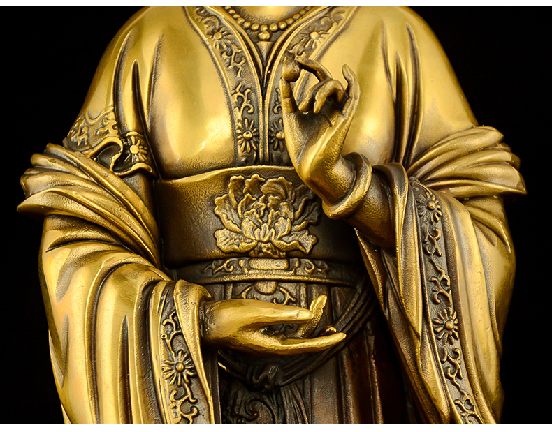 铜泰山奶奶神像 碧霞元君泰山娘娘老母圣母佛像家用供奉铜像摆件 30号