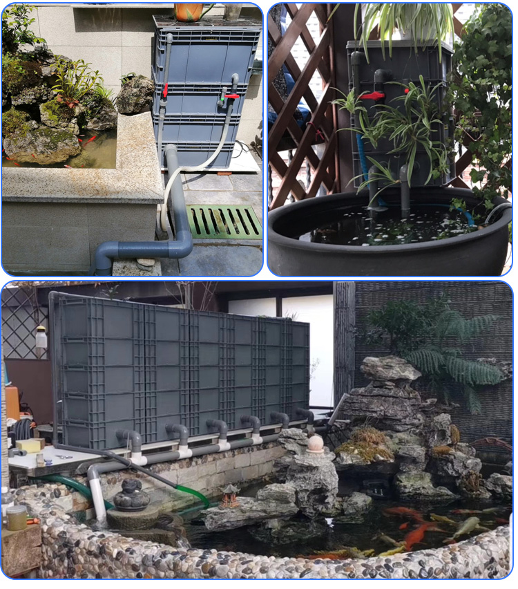 小格带沉淀仓鱼缸鱼池过滤器周转箱diy自制上滤滴滤盒净水 中号原版