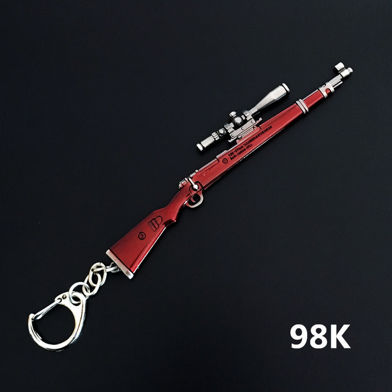 绝地求生和平精英吃鸡游戏周边 98k挂件钥匙扣礼品12cm mini 红色 12