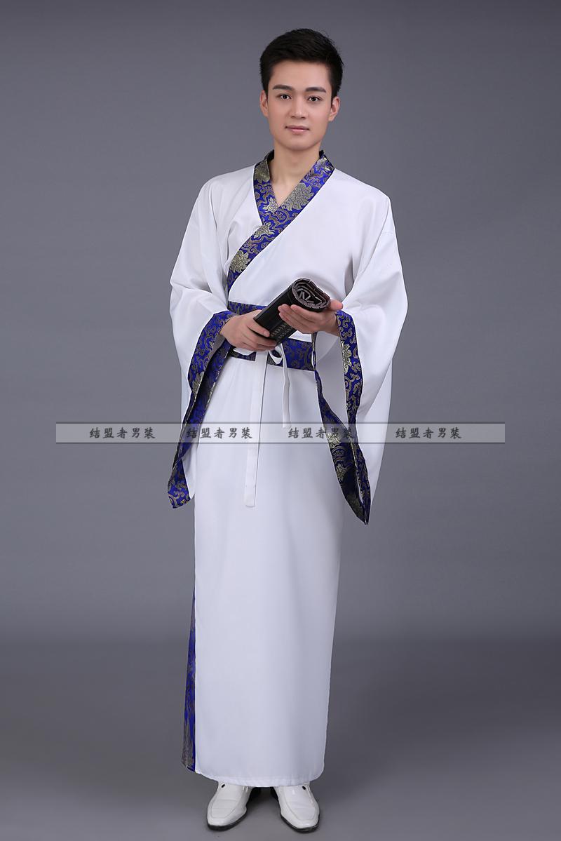 华服唐装古装古代服装汉服学生男男士曲裾书生男黑色汉服直裾深衣2022