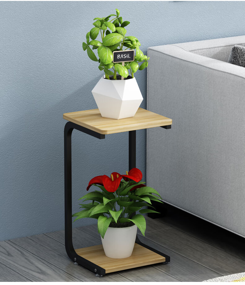 简约室内铁艺花架子摆件饰品装饰架北欧风绿萝花架客厅落地置物架黑架