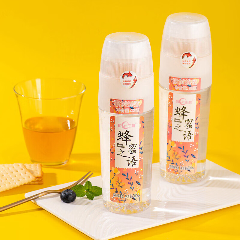 每日生机蜂蜜水饮料冲调柠檬蜂蜜水便携蜂蜜饮品300mlx6瓶椴树蜜味x6