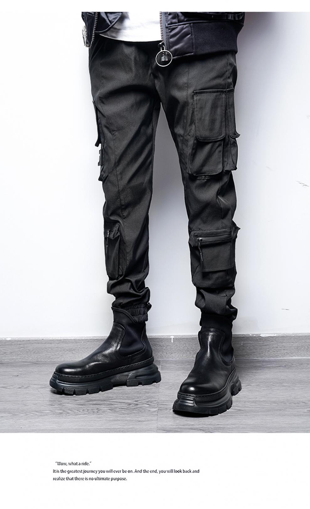 马丁裤男配马丁靴的男士裤子秋冬季潮牌机能搭配马丁靴的工装裤宽松多