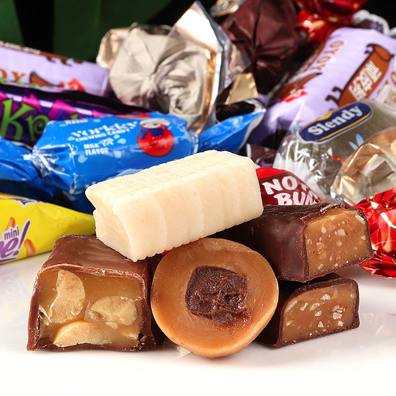 橙伯乐俄罗斯进口什锦巧克力混合糖果紫皮糖多混装糖果软糖喜糖年货