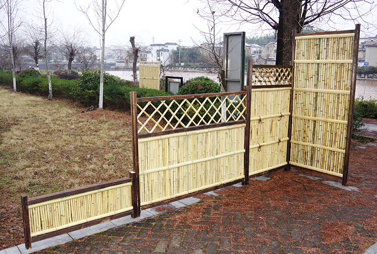 竹篱笆防腐木日式竹篱笆竹栅栏围栏户外庭院日系屏风民宿装饰奔新农