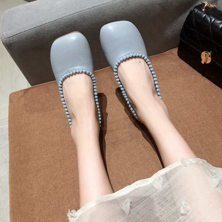 时尚女鞋 单鞋 朵珂兮(duokexi) 韩国可爱大头娃娃鞋女丑萌方头平底