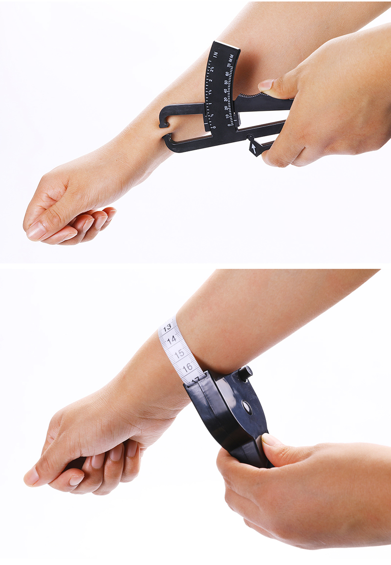 双刻度体脂钳皮肤脂肪夹测量卡尺皮脂钳皮褶厚度计三围腰围卷尺维度尺