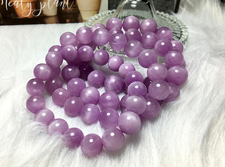 单圈猫眼石手串女薰衣草紫色水晶实用紫粉锂辉石送人天然紫锂辉手链