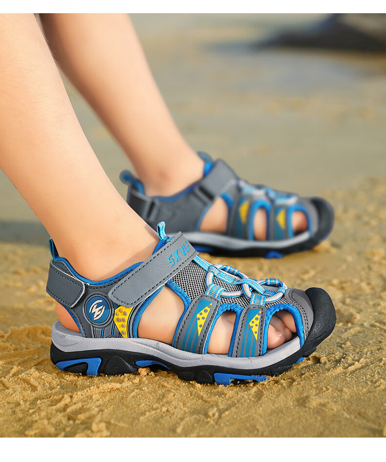 迪士尼品牌童鞋男童凉鞋2022夏季新款中大童防滑软底休闲包脚儿童包头