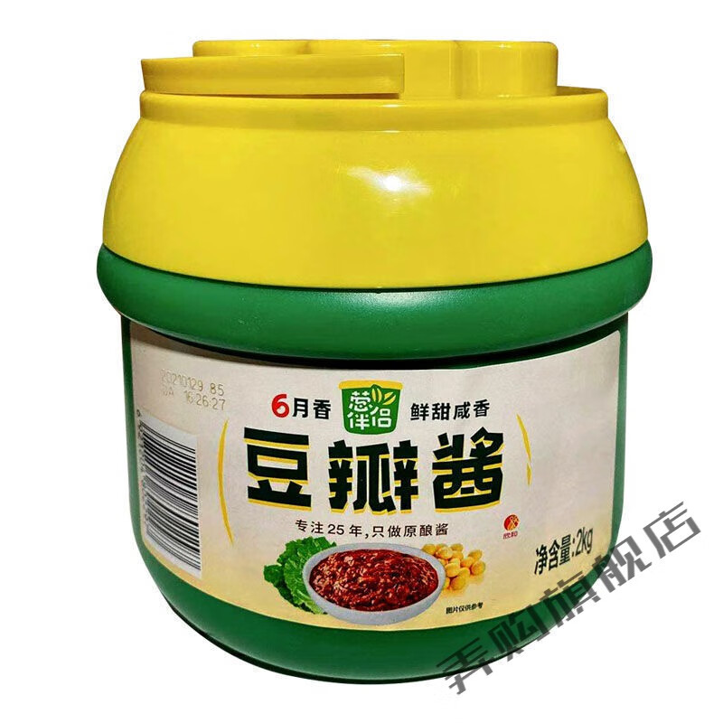 六月鲜豆瓣酱葱伴侣6月香豆瓣酱2kg桶装六月香800g大酱汤生菜蘸酱原酿