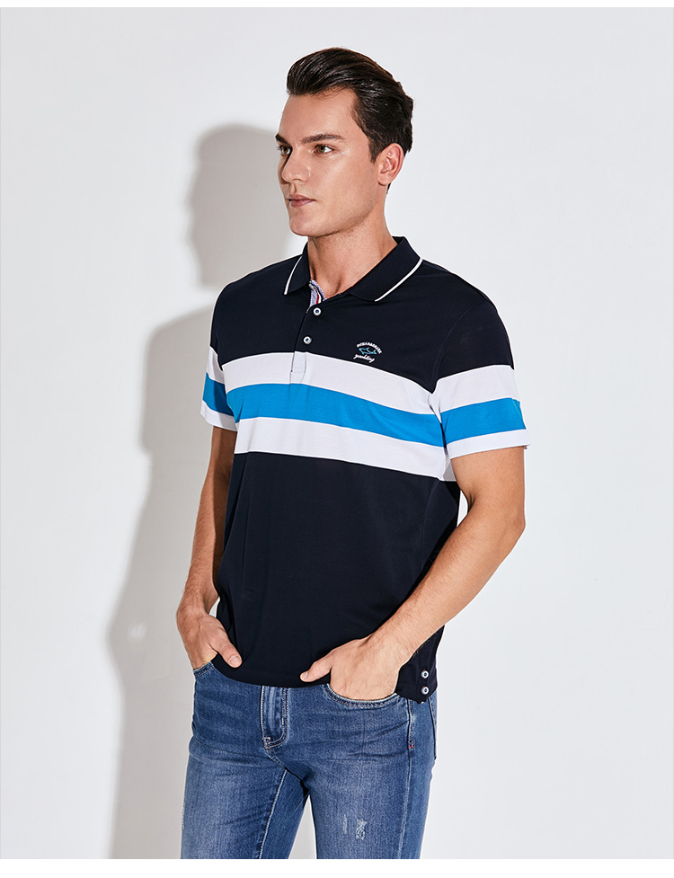 意大利古老鲨鱼男装古老鲨鱼新款夏翻领男士短袖休闲打底上衣保罗polo