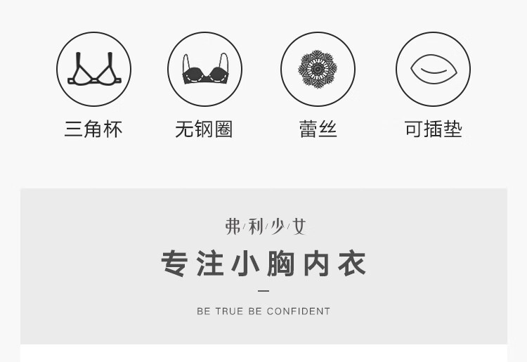 弗利少女无钢圈内衣女薄款蕾丝文胸性感胸罩细肩带小胸文胸法式