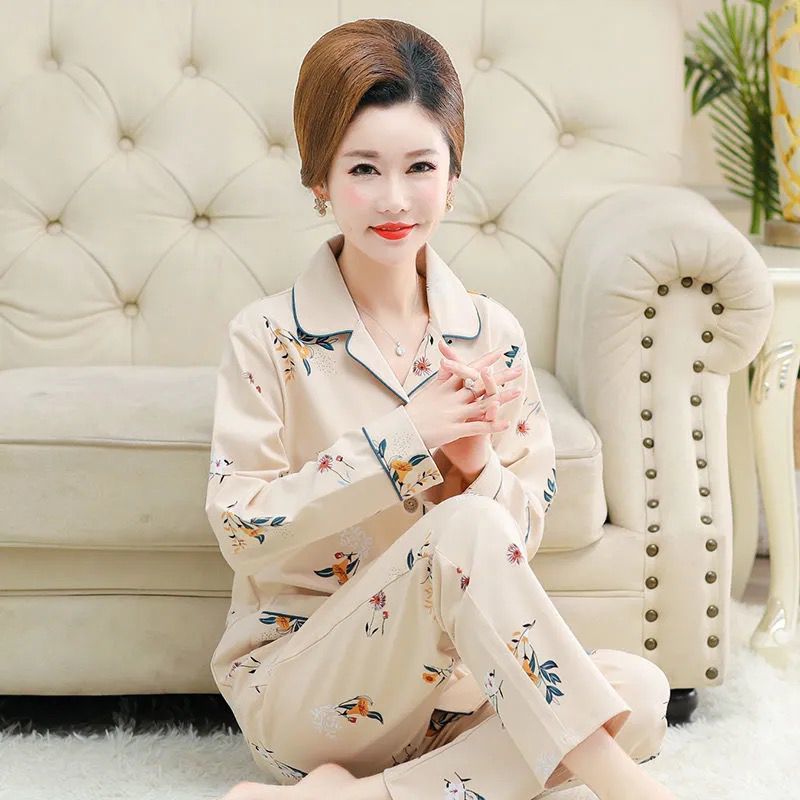 南通东蒂睡衣南通东帝睡衣家居服女春秋季长袖中老年加大码休闲家居服