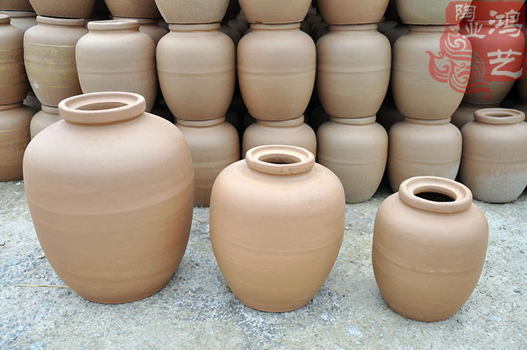 无铅老式白酒坛子土陶瓷发酵酿酒缸窖藏密封泡酒罐带盖储酒壶20斤不