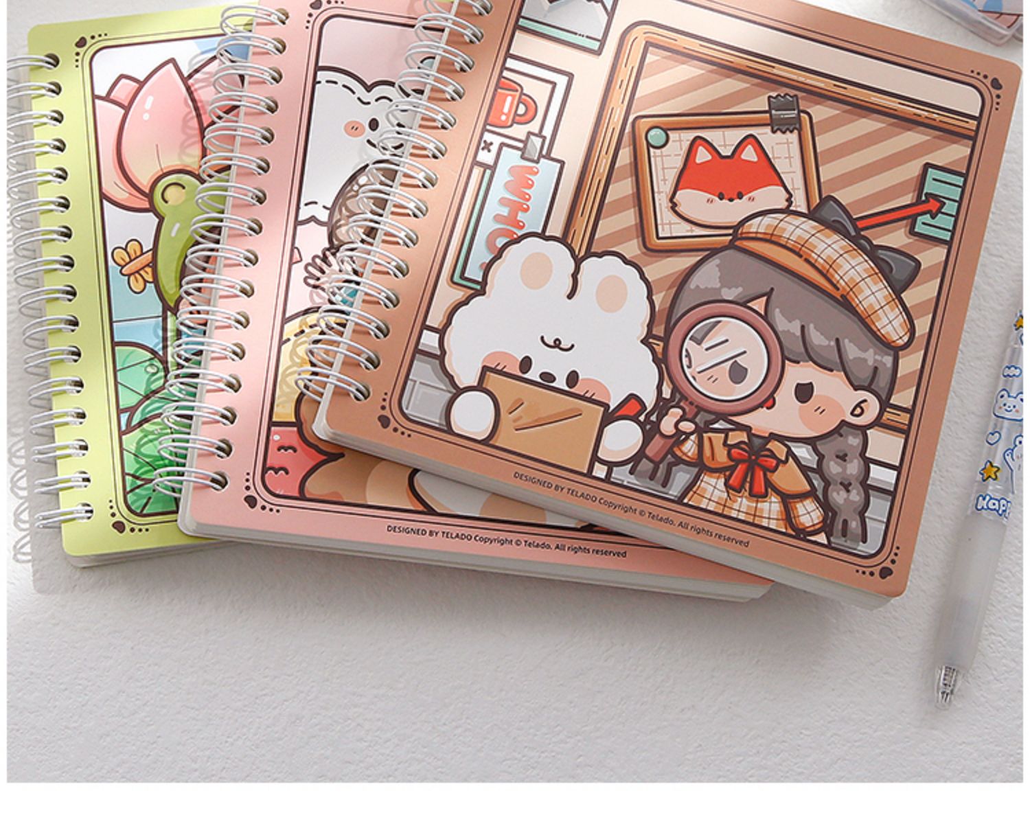 日美新 多多酱方形手帐本可爱少女心线圈网红高颜值贴纸手账本本子