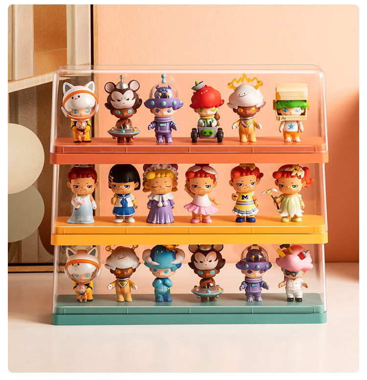 2022款盲盒收纳展示架展示架子收纳展示盒柜透明防尘公仔大号绿色