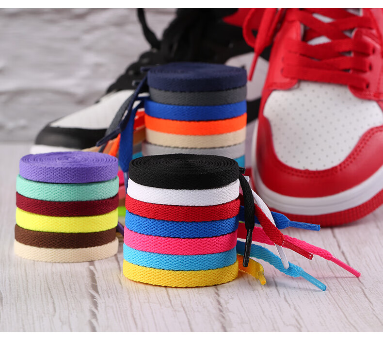 适配耐克aj1鞋带男女原装品质扁平纯白黑红蓝色低高帮球鞋aj鞋带绳 淡