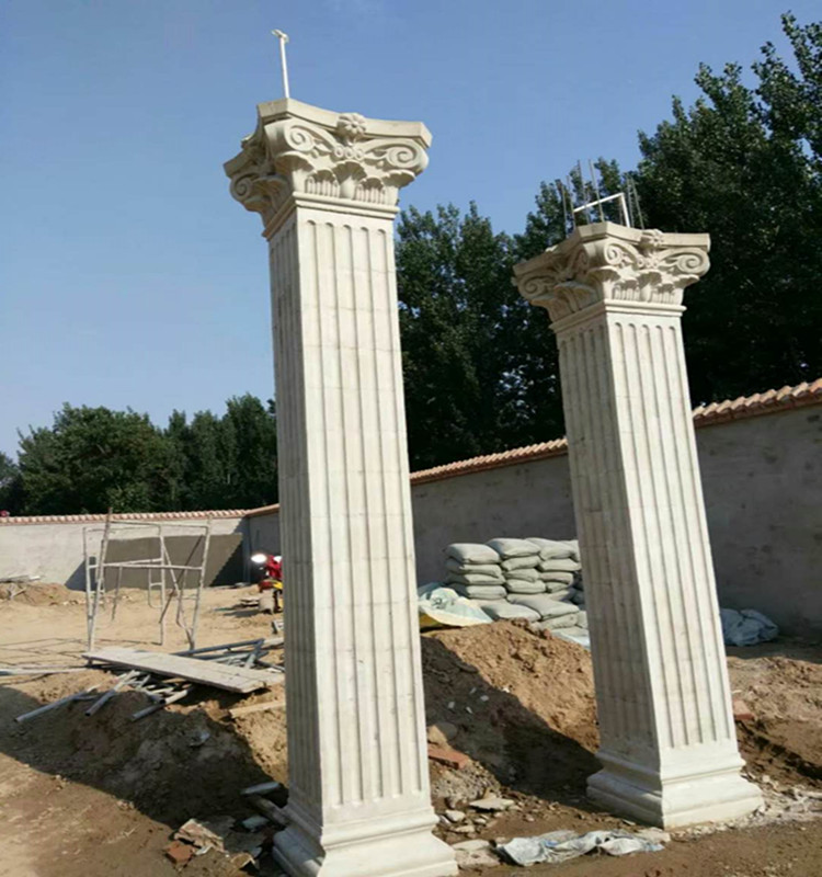 现浇欧式罗马柱模具加厚塑钢方形带槽模具加厚款式18长城头带星脚直径