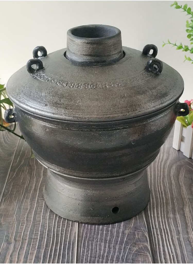 传统手工土火锅家用中式木炭火锅饭店明火老砂锅大号暖锅炉老式传统木