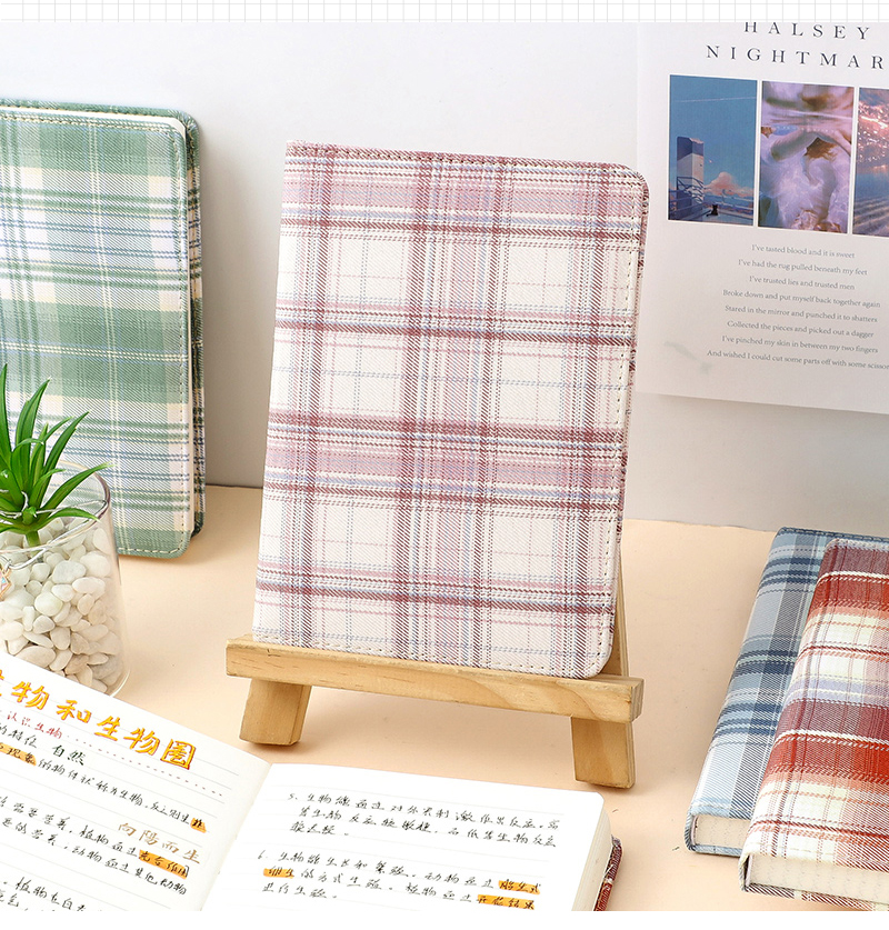 jk格子手账本高颜值笔记本子可爱少女心记事本简约小清新手帐本风精致