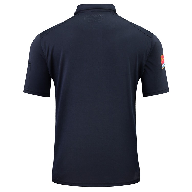 制式通勤polo衫藏青色翻领针织吸汗透气体能短袖汗衫战友聚会t恤衫发