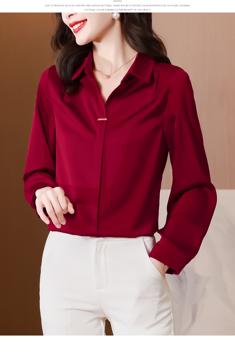品质京选高端轻奢旗舰官方店本命年红色真丝衬衫女2022年春季新款抗皱