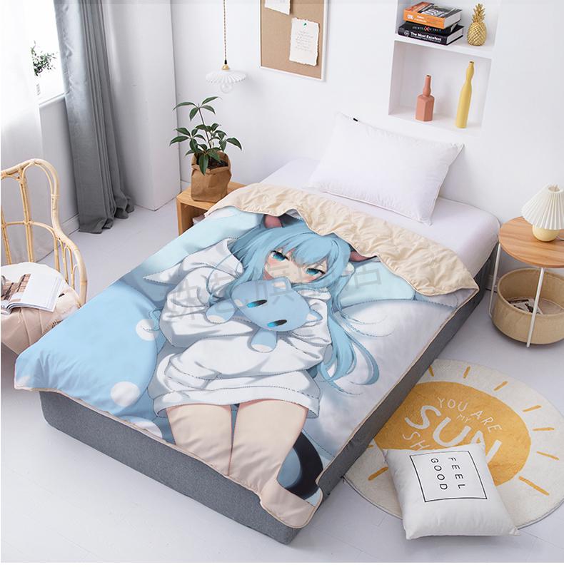 定做动漫女孩猫羽雫夏凉被二次元空调被芯夏季宿舍单人水洗薄被子